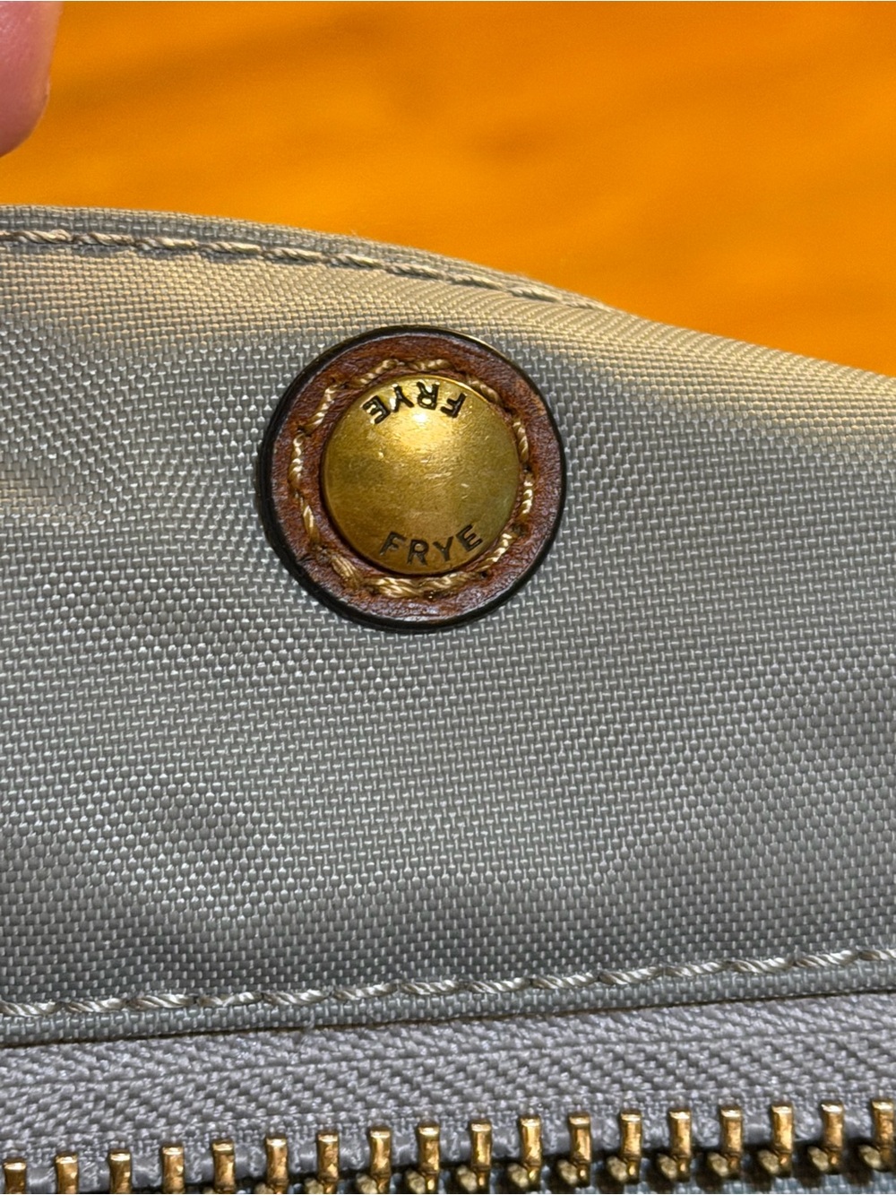 Frye Ivy Nylon Tote in grey with brown leather trim - Picture 4 of 6